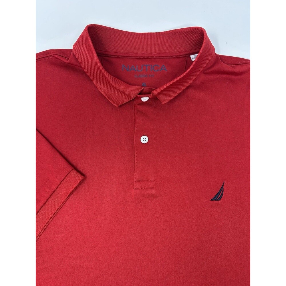 Nautica Men’s Classic Fit‎ Polo Shirt Red XL Short Sleeve